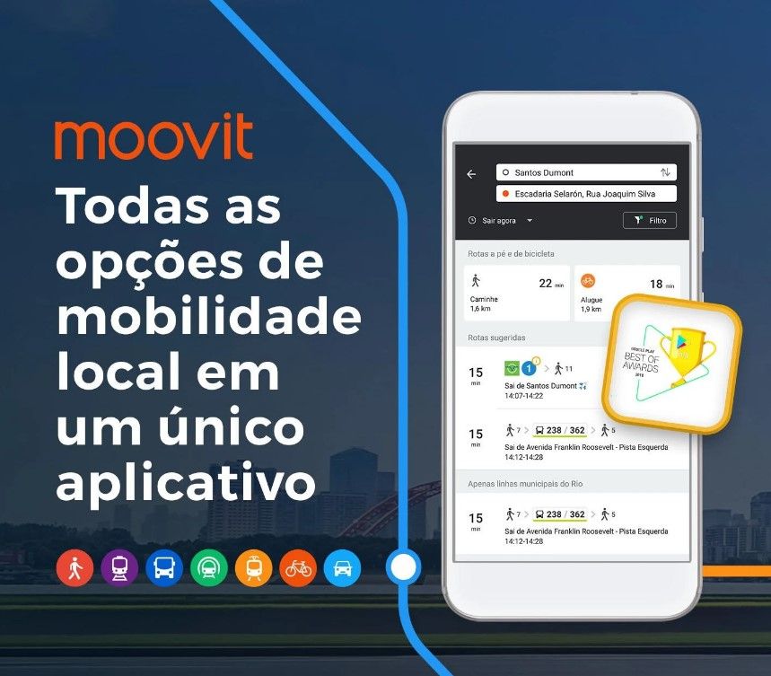 BAIXAR MELHOR APLICATIVO DE TRANSPORTE PÚBLICO: MOOVIT