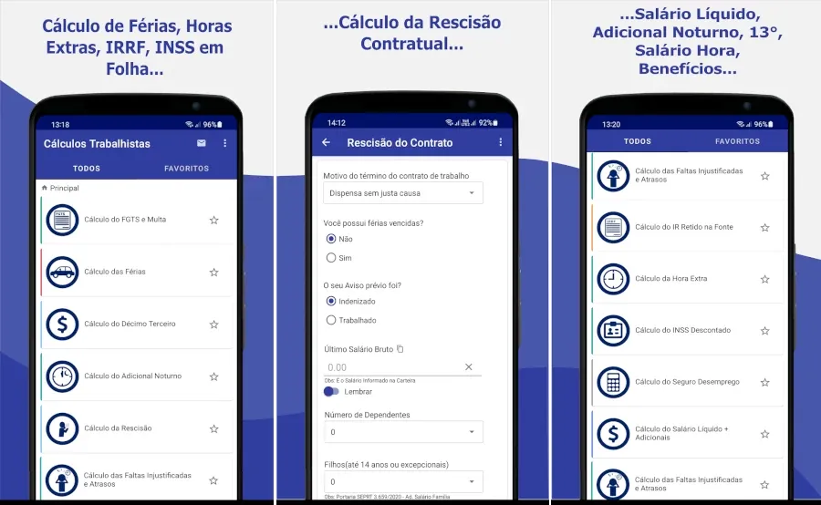 BAIXAR APLICATIVO PARA CÁLCULO DE RESCISÃO TRABALHISTA, FGTS, HORAS EXTRAS E MAIS
